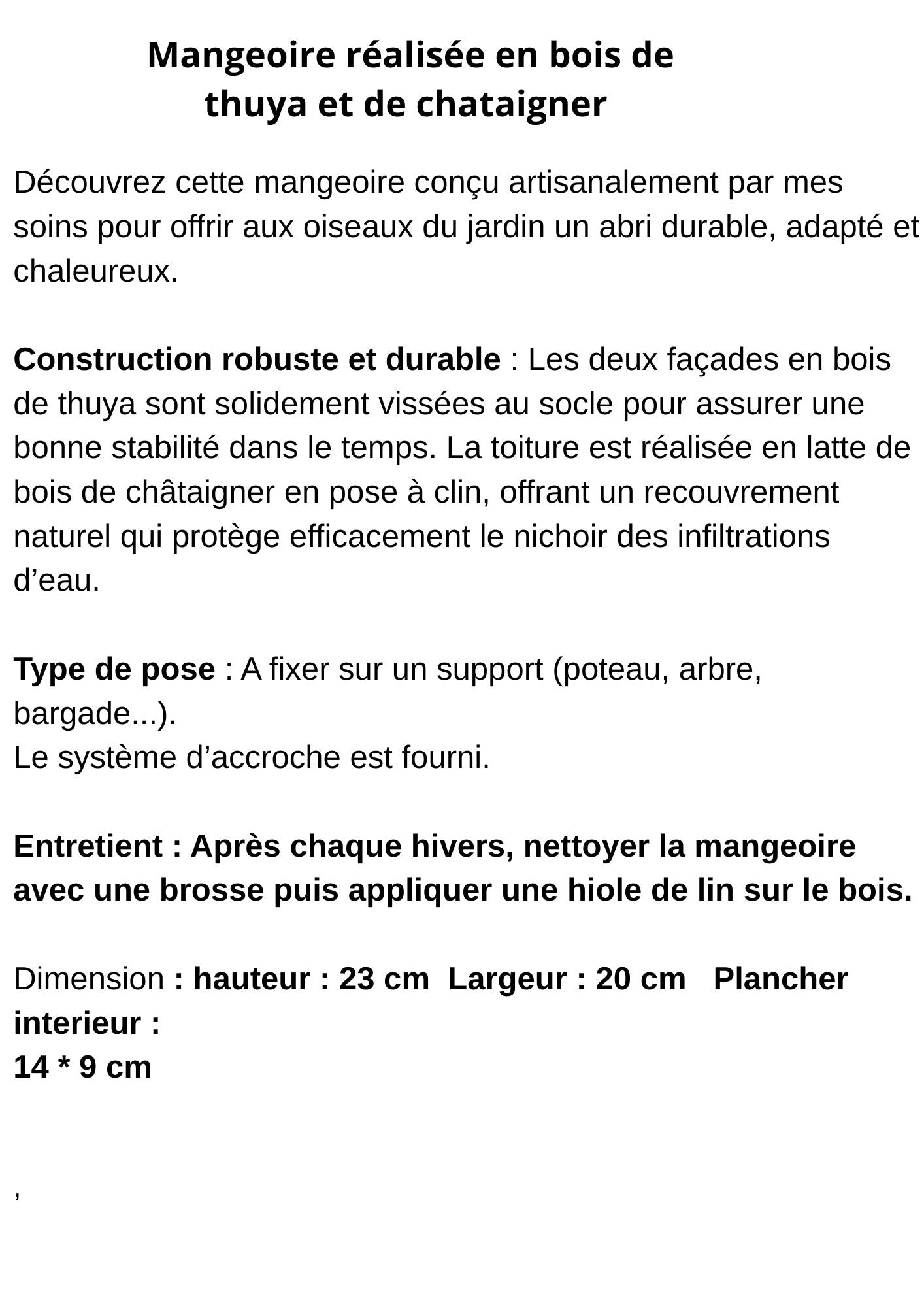 Mangeoire natur'aile